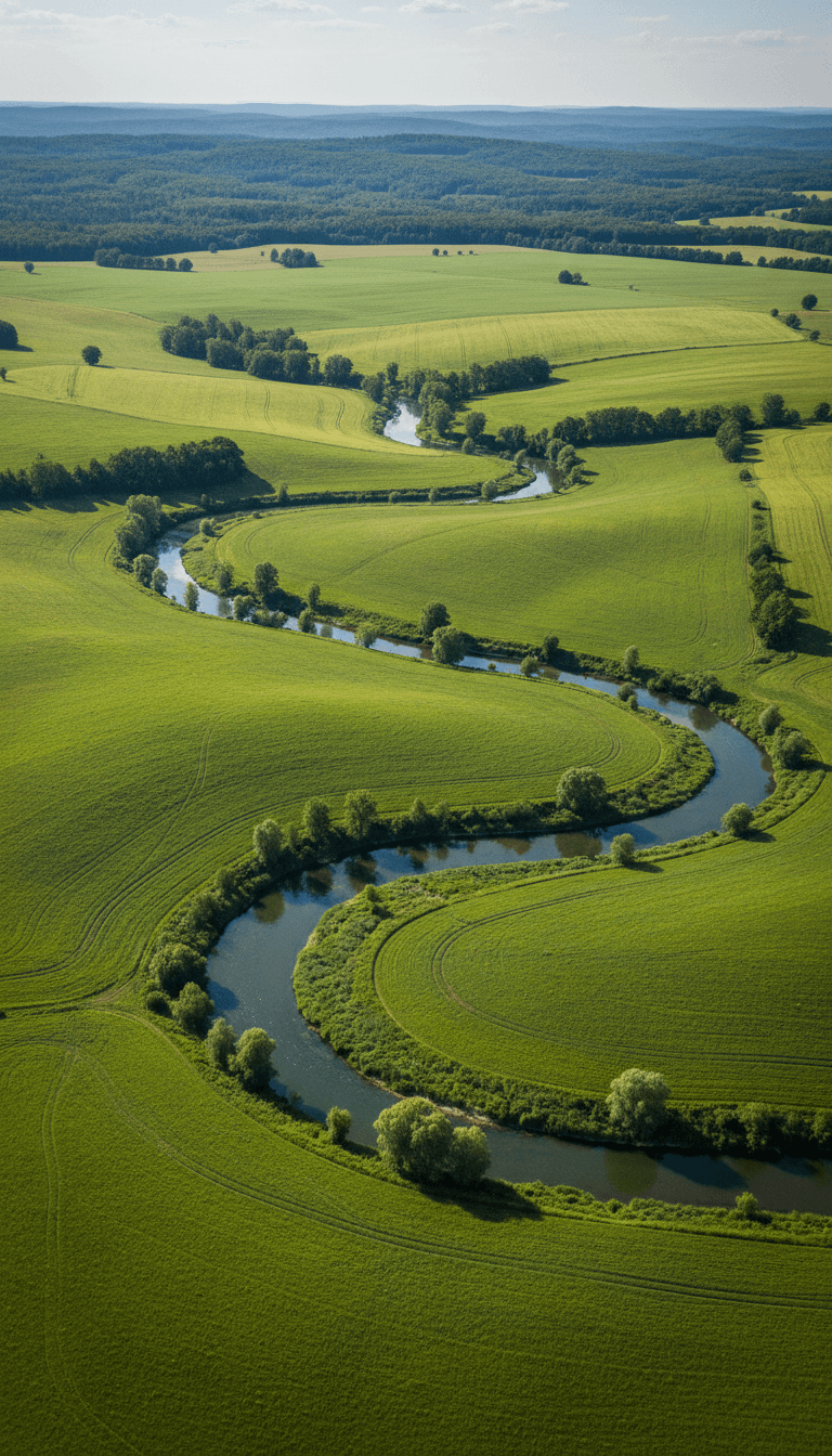 Aerial view landscape from drone