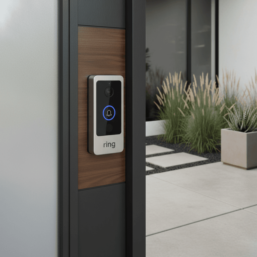 Video doorbell at front door