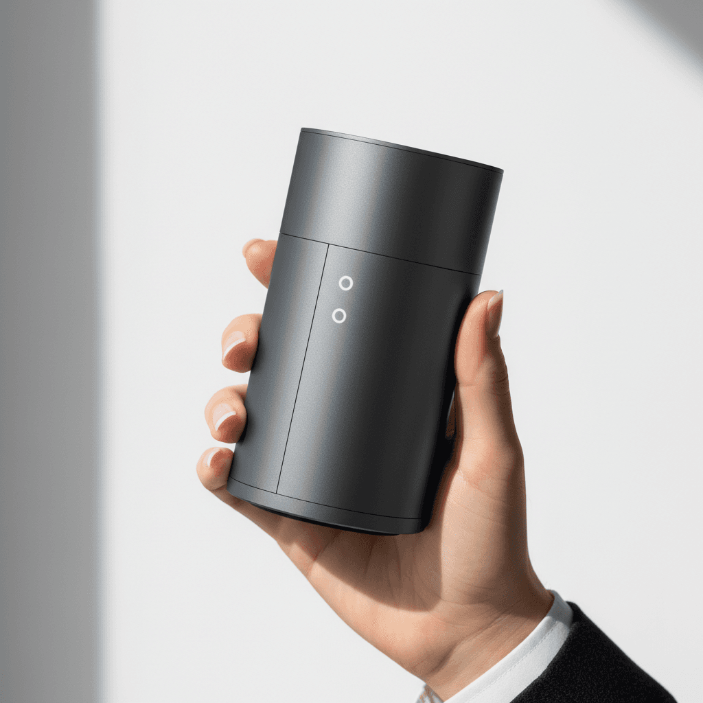 Drone and smart home devices on a white surface